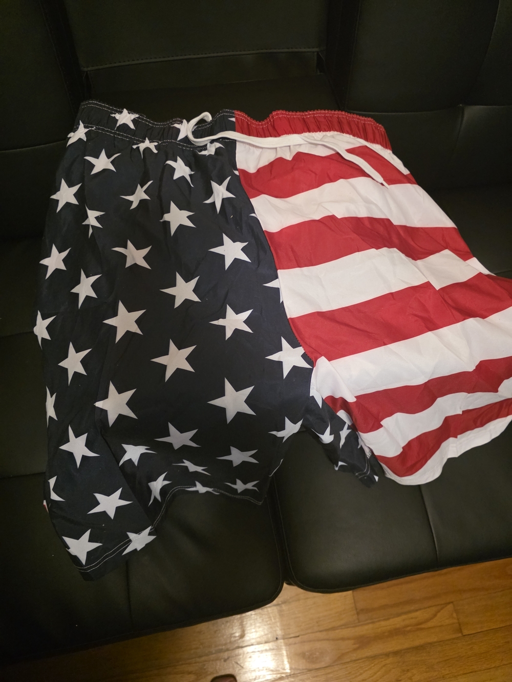 American Flag Print Swim Trunks - Stars & Stripes